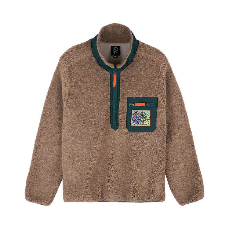 Brain Dead Teddy Sherpa Half Zip Jacket "Nutmeg"