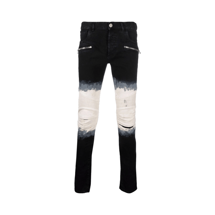 Balmain Ribbed Slim Tie Dye Jeans "Eab"