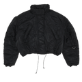 Marine Serre Moire Cropped Puffer "Black"