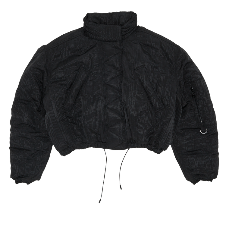 Marine Serre Moire Cropped Puffer "Black"
