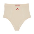 Marine Serre Organic Cotton Ribbed Panties "Brokenwhite"