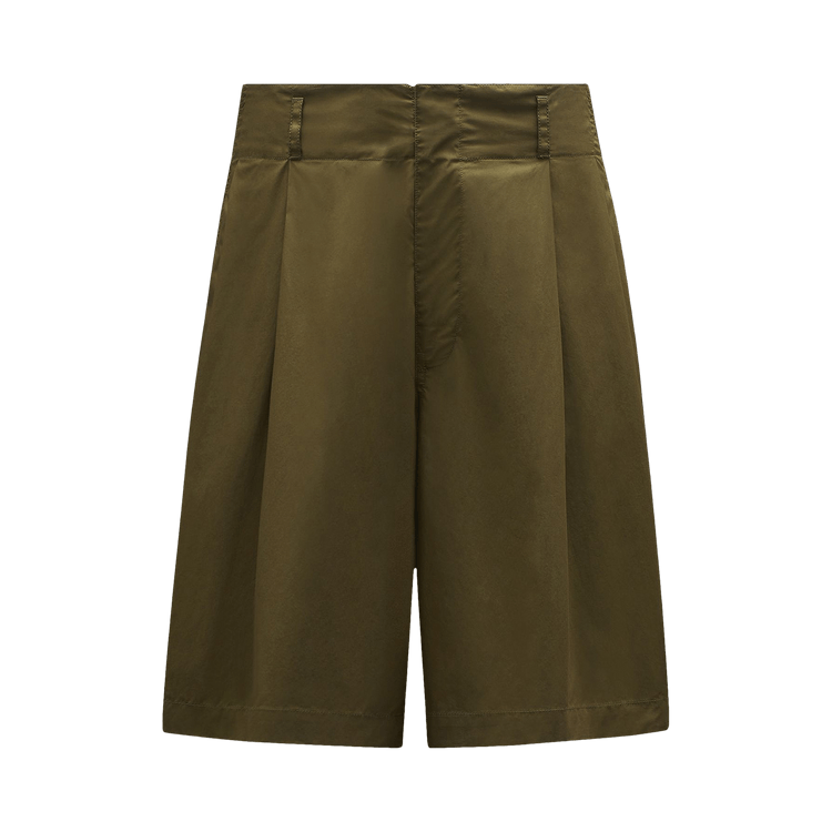 2 Moncler Poplin Shorts "Olive Green"