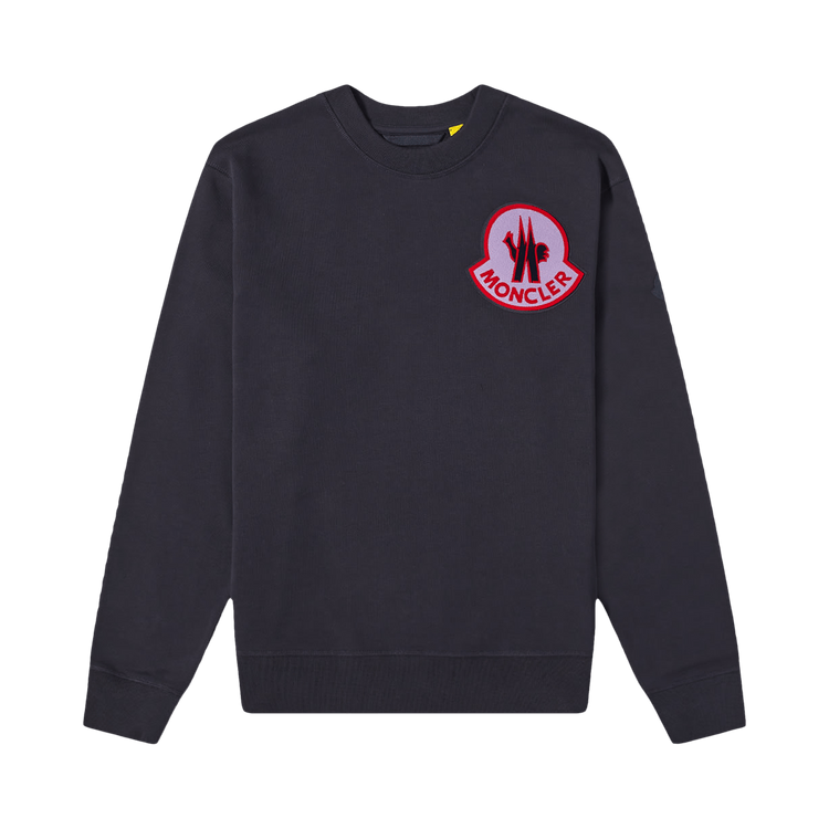 2 Moncler Crewneck Patch Sweater "Night Blue"