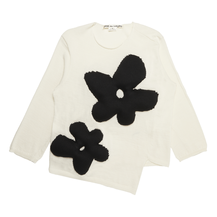 Comme des Garçons Stuffed Flower Sweater "White"
