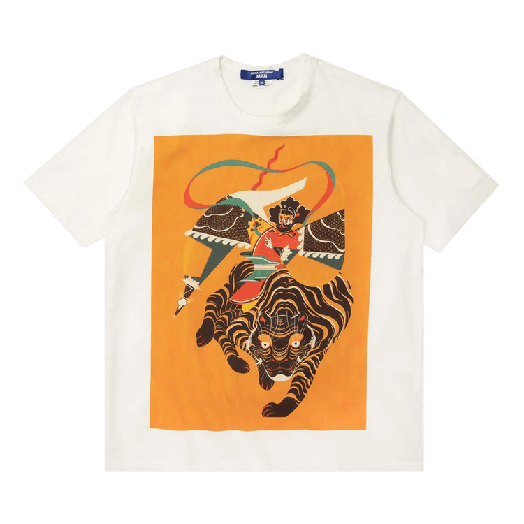 Junya Watanabe Tiger Graphic T-Shirt "White/Orange/Multicolor"