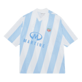 Martine Rose Short-Sleeve Twist Football Top "White/Light Blue"