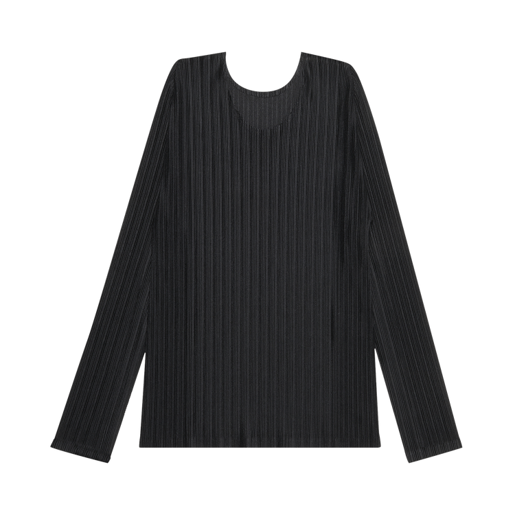 Pleats Please Issey Miyake Pleated Crewneck Top "Black"