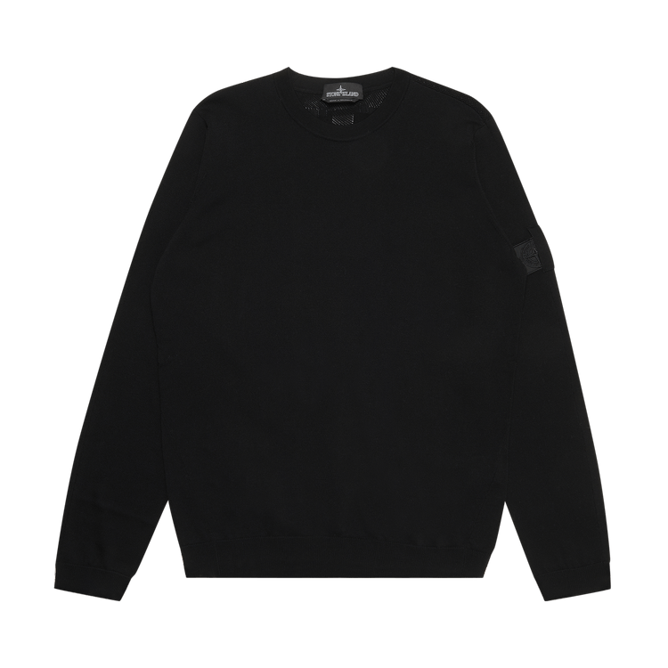 Stone Island Shadow Project Sweater With Shoulder Patch Logo "Black"