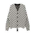 We11done Logo Jacquard Cardigan "Ivory"