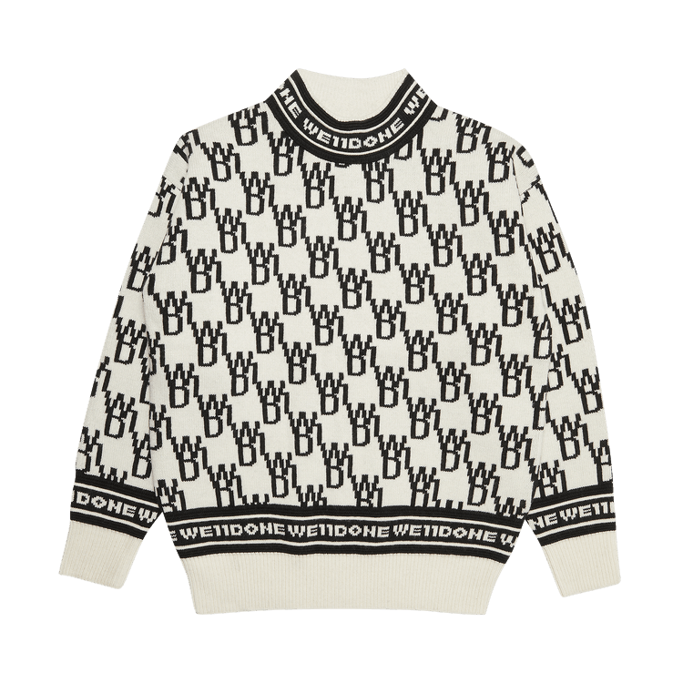 We11done All Over Logo Jumper "Ivory"