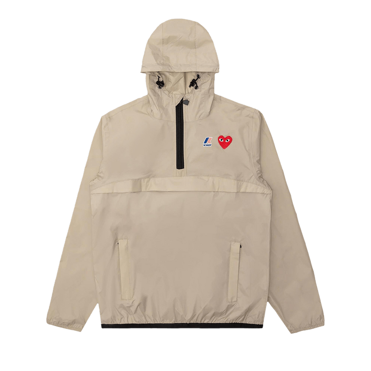 Comme des Garçons PLAY x K Way Half Zip Jacket "Beige"