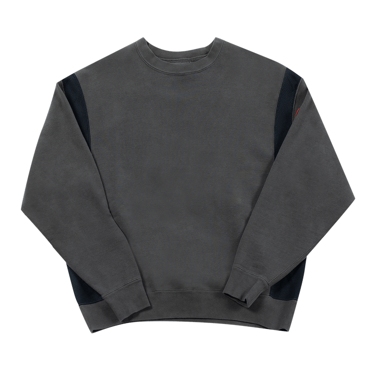 Cav Empt Overdye Side Mesh Crewneck "Charcoal"