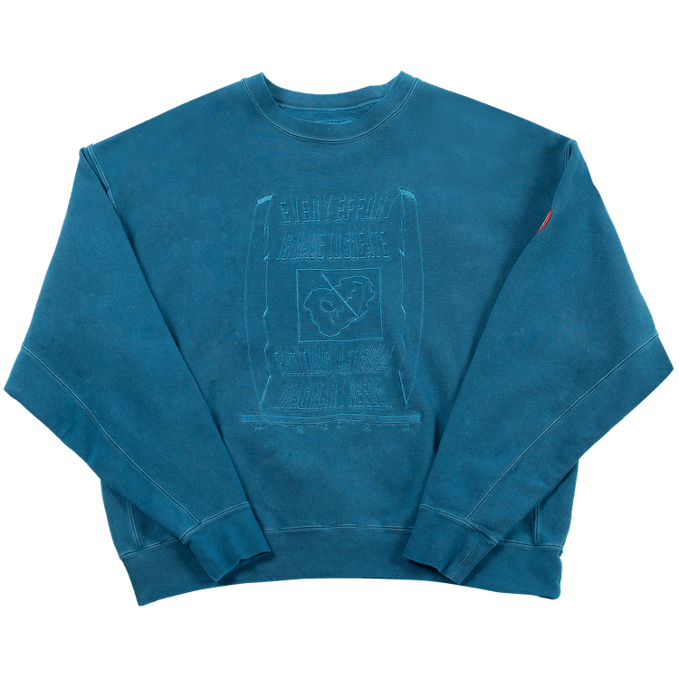 Cav Empt Overdye Imaginary Needs Crewneck "Blue"