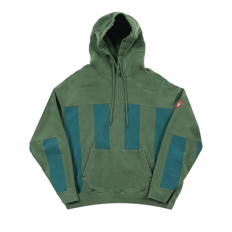 Cav Empt Overdye Stripe Print Heavy Hoodie "Green"