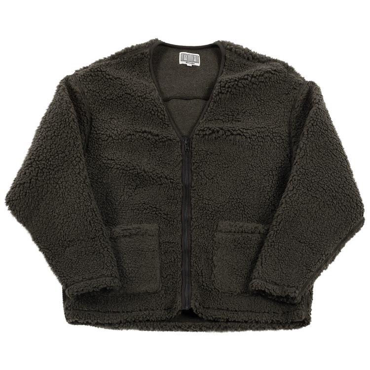 Cav Empt Boa Fleece Zip Up Cardigan "Charcoal"