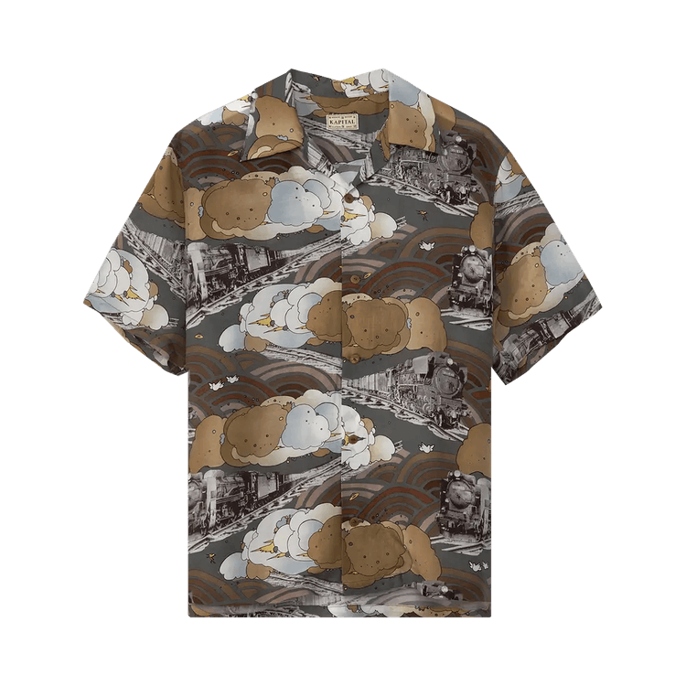 Kapital Silk Rayon Ciberin Pick Train PT Aloha Shirt "Grey"