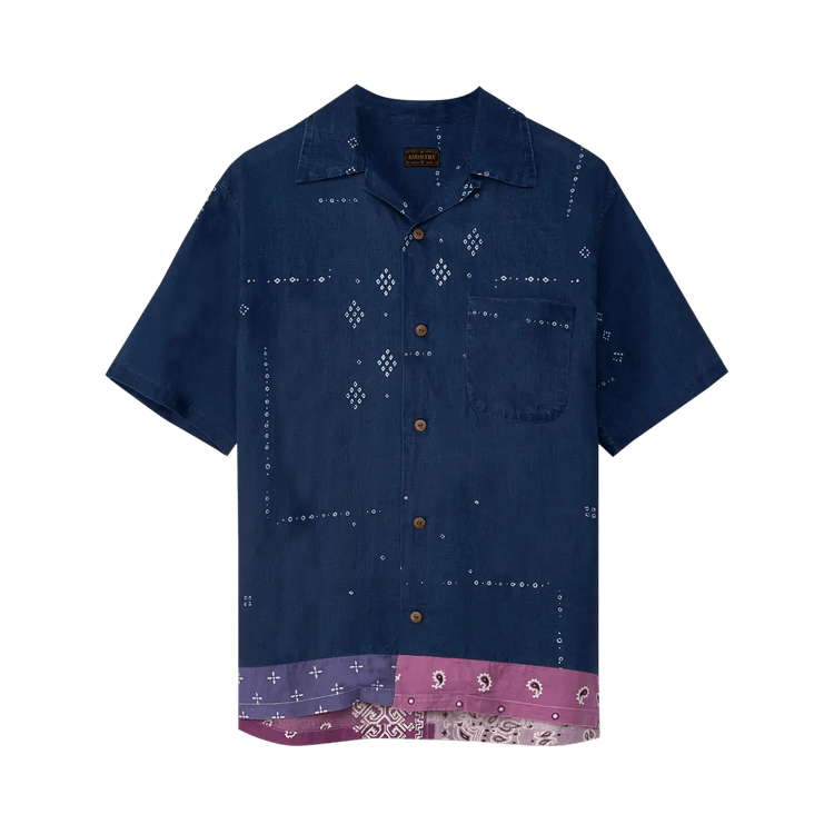 Kapital French Cloth Linen Bandana Remake Aloha "Indigo"