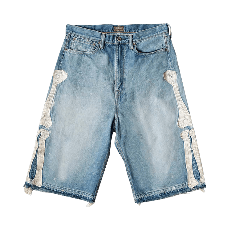 Kapital 14 Oz Denim 5P Shorts (Bone) "Indigo Processing"
