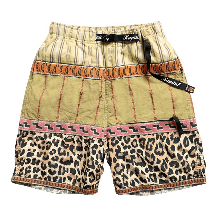 Kapital Crazy Patchwork ECO BAKA Shorts "Light Khaki"