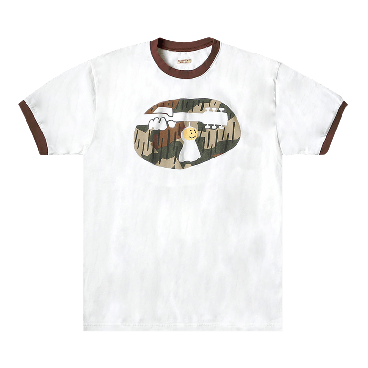Kapital 20/Jersey Ringer T (Camo Rain Boy Woodstock) "White"