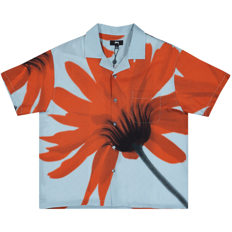Stussy Halftone Flower Shirt "Light Blue"