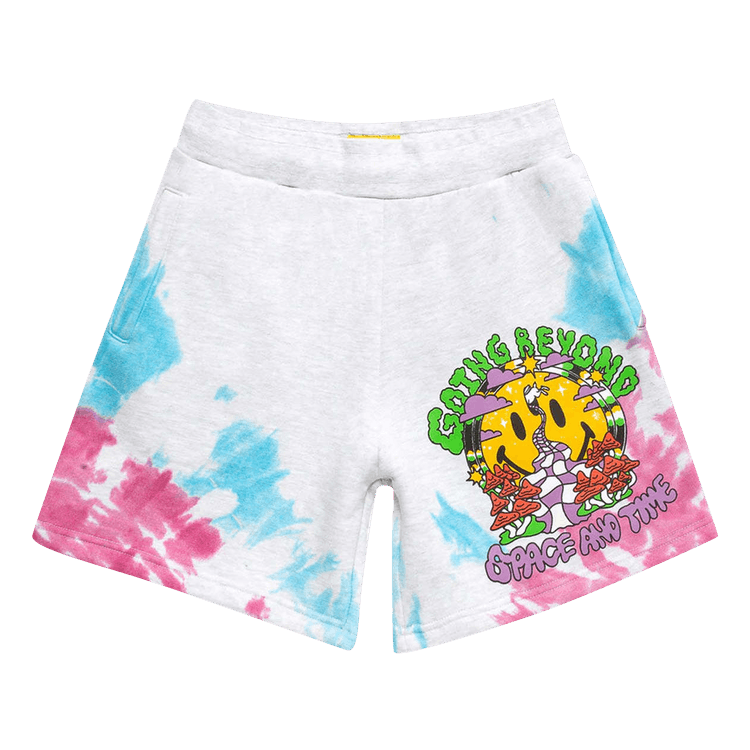 Market Smiley Beyond Space And Time Sweatshorts "Purple Tie Dye"