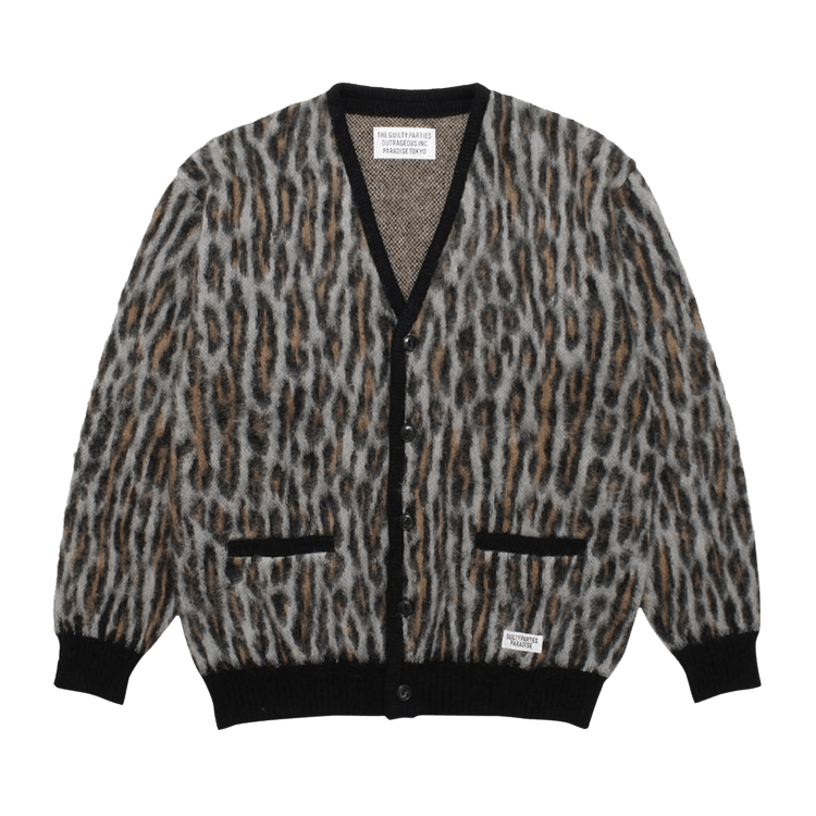 Wacko Maria Leopard Mohair Cardigan (Type 2) "Grey"