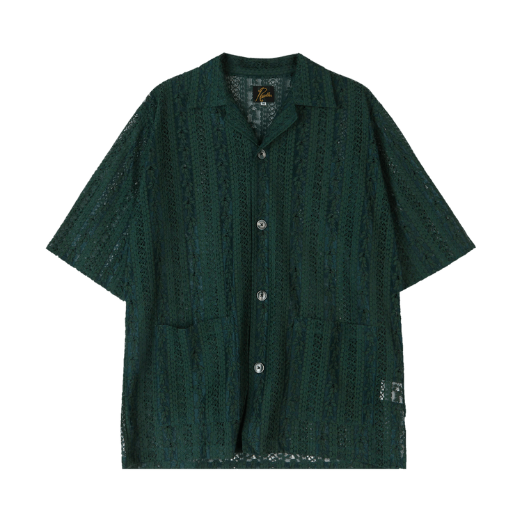 Needles Cabana Shirt C/PE/R Lace Cloth/Stripe "Green"