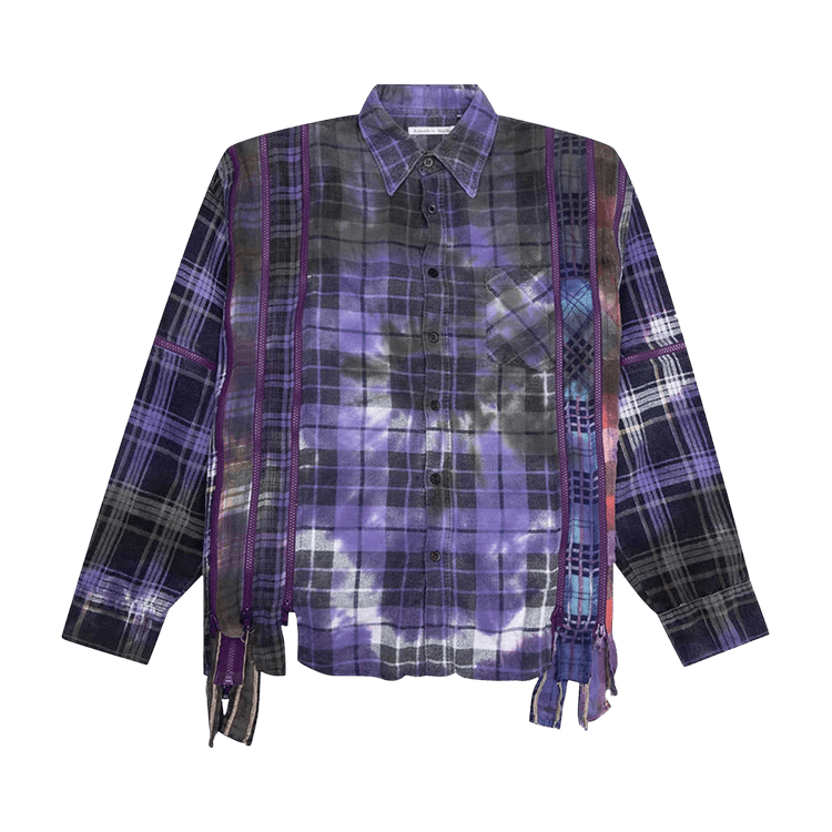 Needles 7 Cuts Zipped Wide/Tie Dye Flannel Shirt "Assorted"