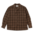 Wacko Maria Ombray Check Open Collar Shirt "Brown"