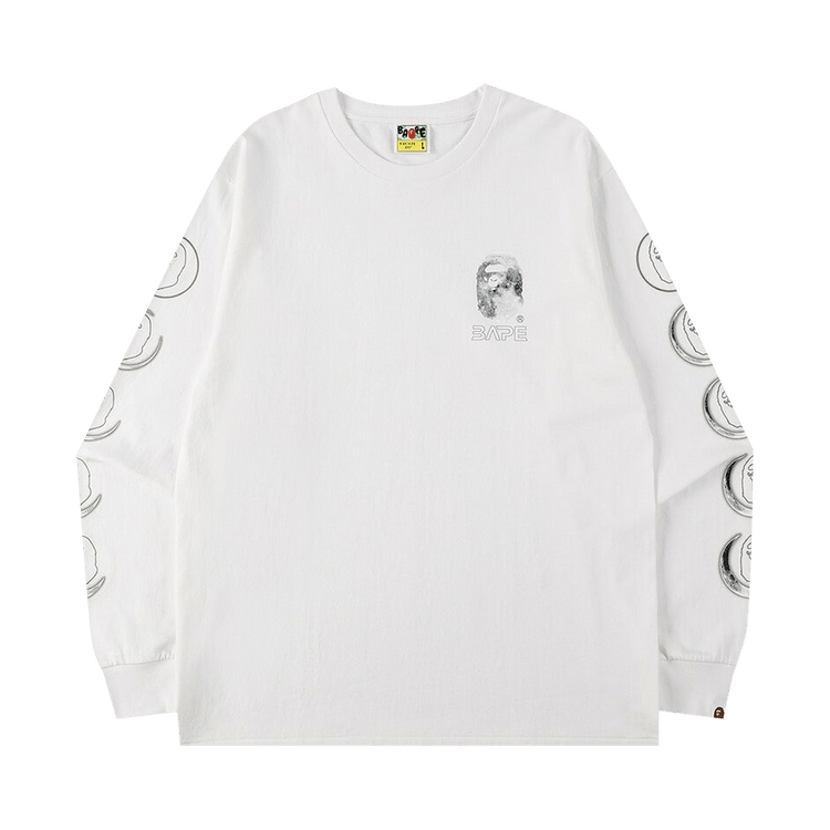 BAPE Ape Head Moon Long-Sleeve Tee "White"