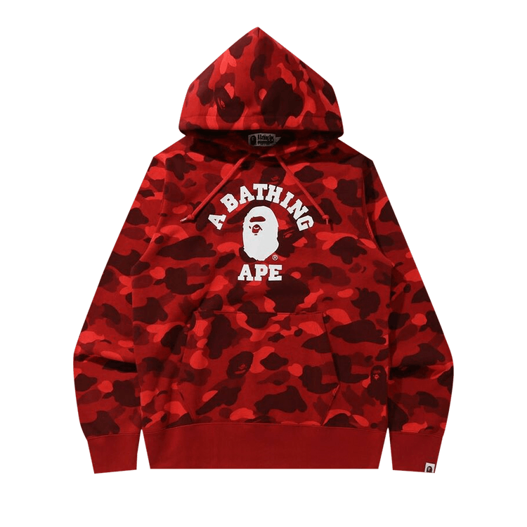 BAPE Online Exclusive Color Camo College Pullover Hoodie "Red"