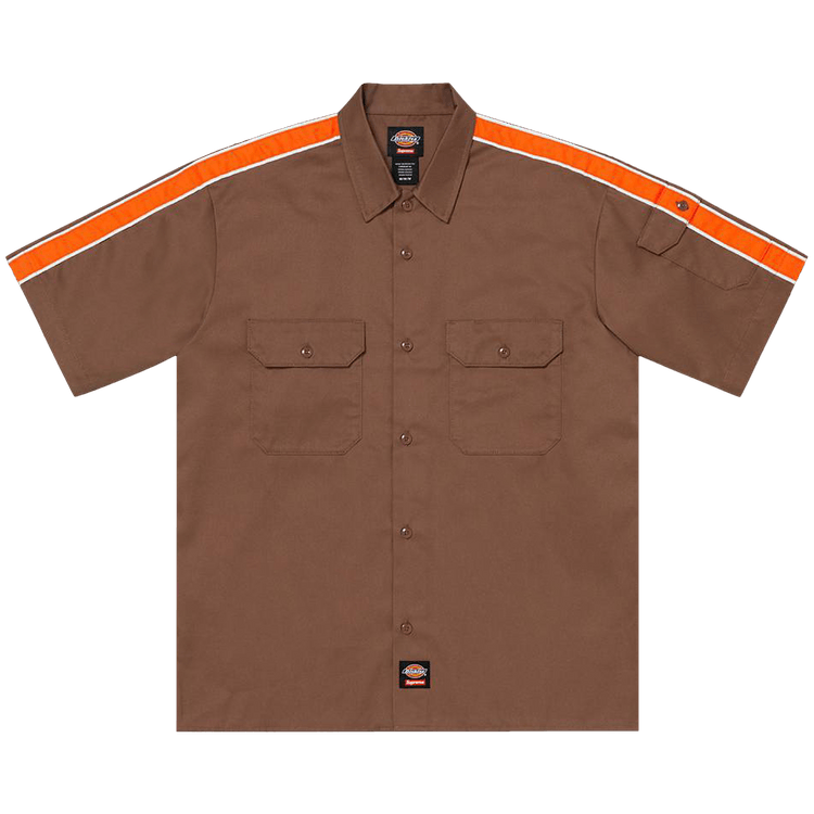 Supreme x Dickies Stripe Short-Sleeve Work Shirt "Brown"