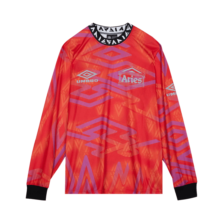 Aries x Umbro Long-Sleeve Football Jersey "Red/Purple"