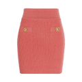 Balmain Two Button Short Knitted Skirt "Salmon Pink"