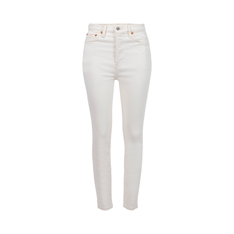 RE/DONE 90"S High Rise Ankle Crop "Vintage White'