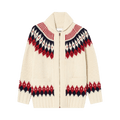 RE/DONE 50"S Zip Cardigan "Ivory/Multicolor'