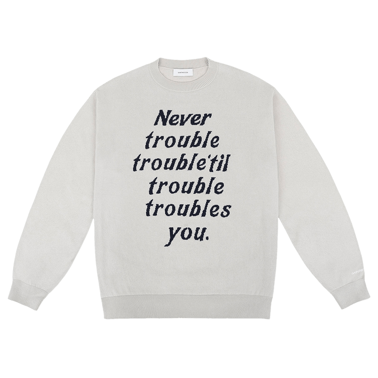 Saintwoods Trouble Crewneck Knit Sweater "Bone"