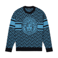 Versace Medusa Monogram Crewneck "Sky/Black"