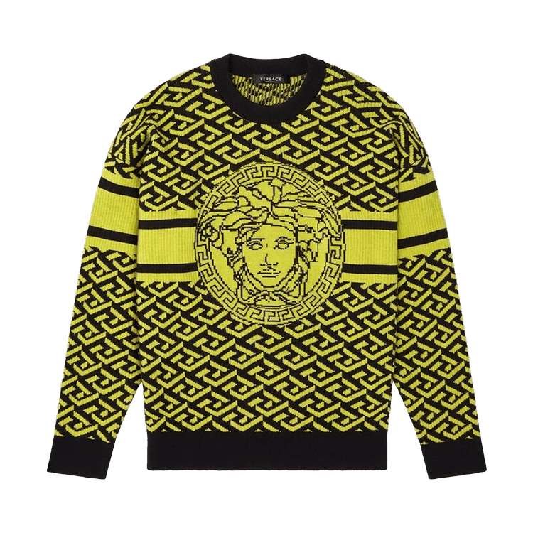 Versace Medusa Monogram Crewneck "Pineapple/Black"