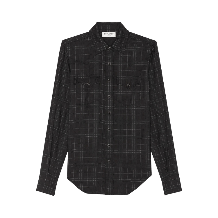 Saint Laurent Checked Slim Fit Shirt "Black"