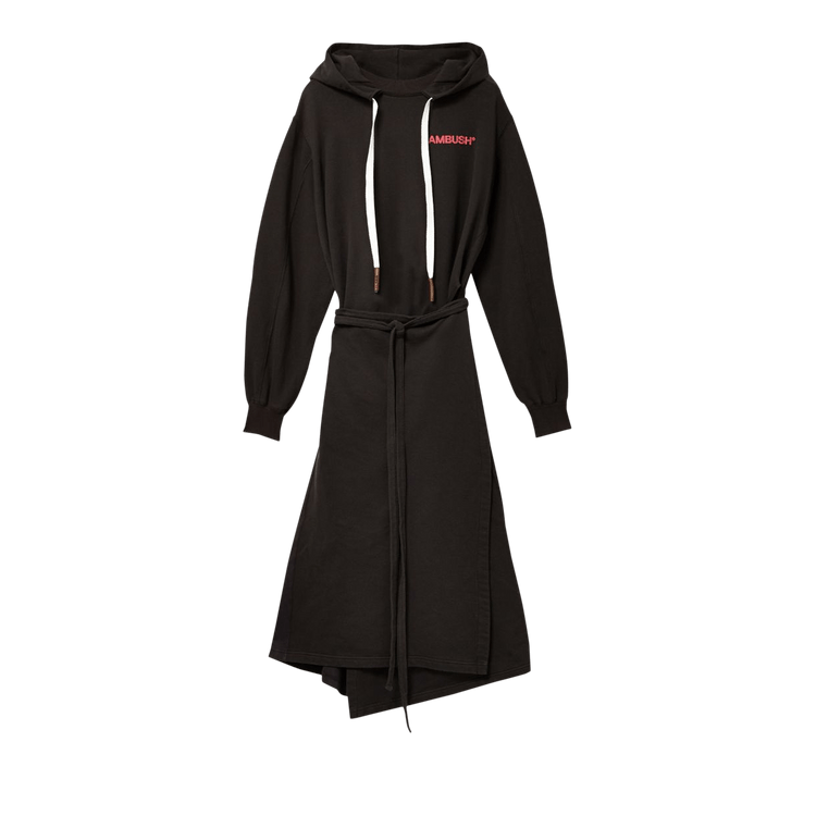 Ambush Fleece Sweat Hoodie Dress "Black/Red"