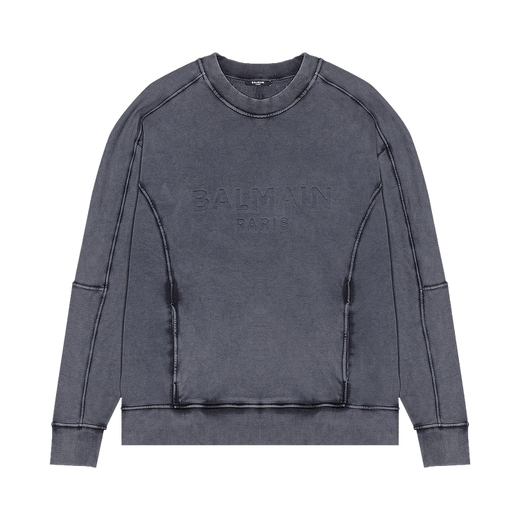 Balmain Embosed Logo Crewneck "Navy"