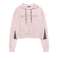 Balmain Rhinestone Logo Hoodie "Pink"