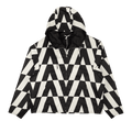 Valentino Optical Print Hooded Windbreaker "Ivory/Black"