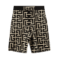 Balmain Monogram Bermuda Short "Ivory/Black"