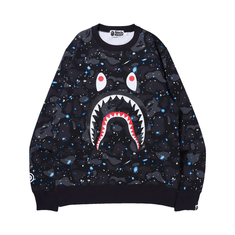 BAPE Space Camo Shark Crewneck "Black"