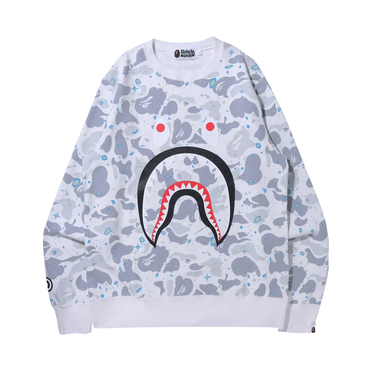 BAPE Space Camo Shark Crewneck "White"