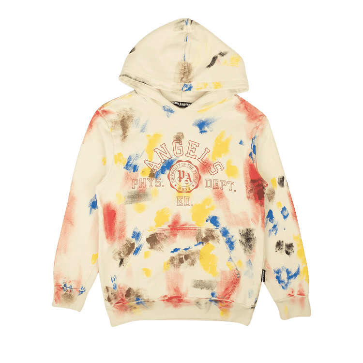 Palm Angels Painted College Hoodie "Off White/Red"