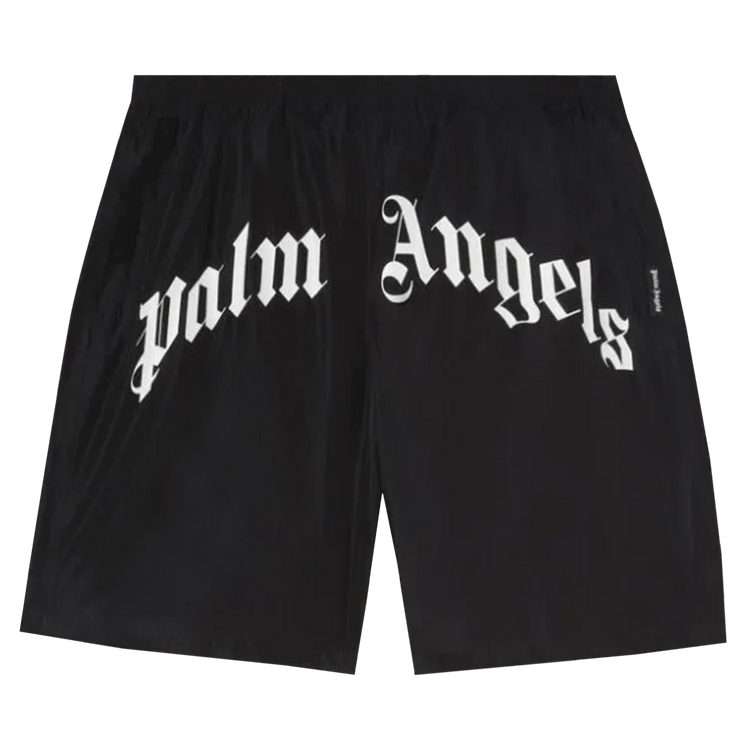 Palm Angels Curved Logo Swim Short "Black/White"